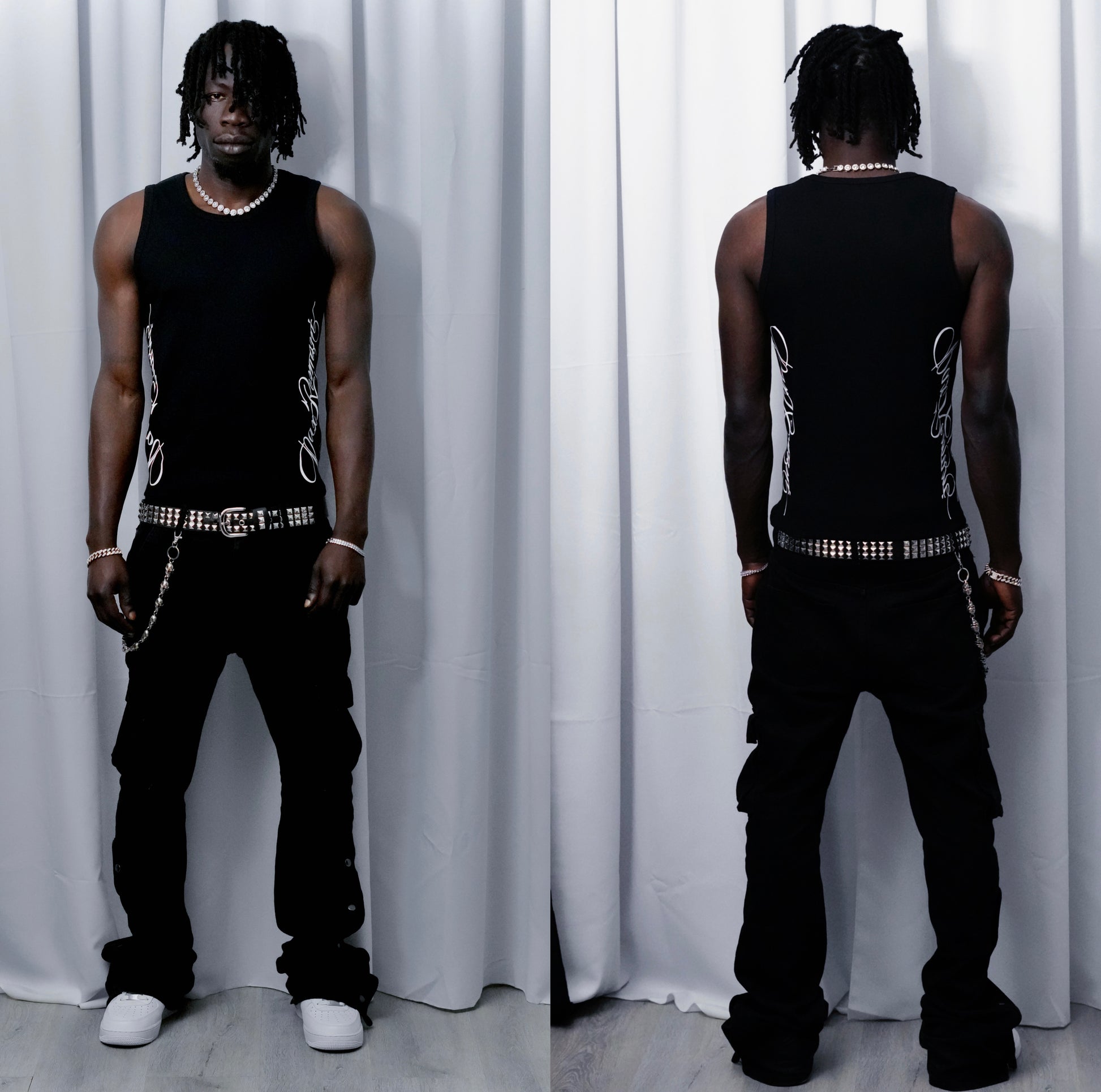 Cursive Ribbed Tank Top