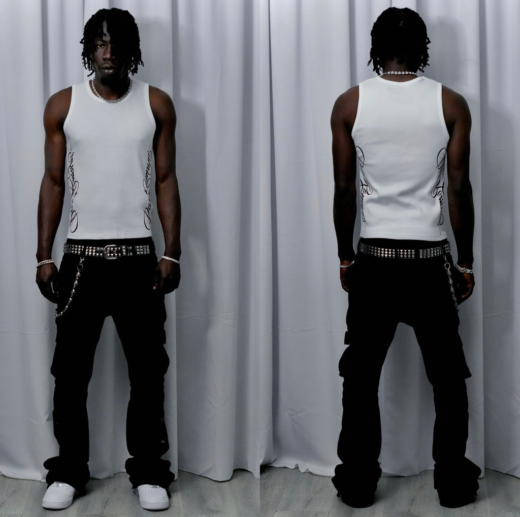 Cursive Ribbed Tank Top