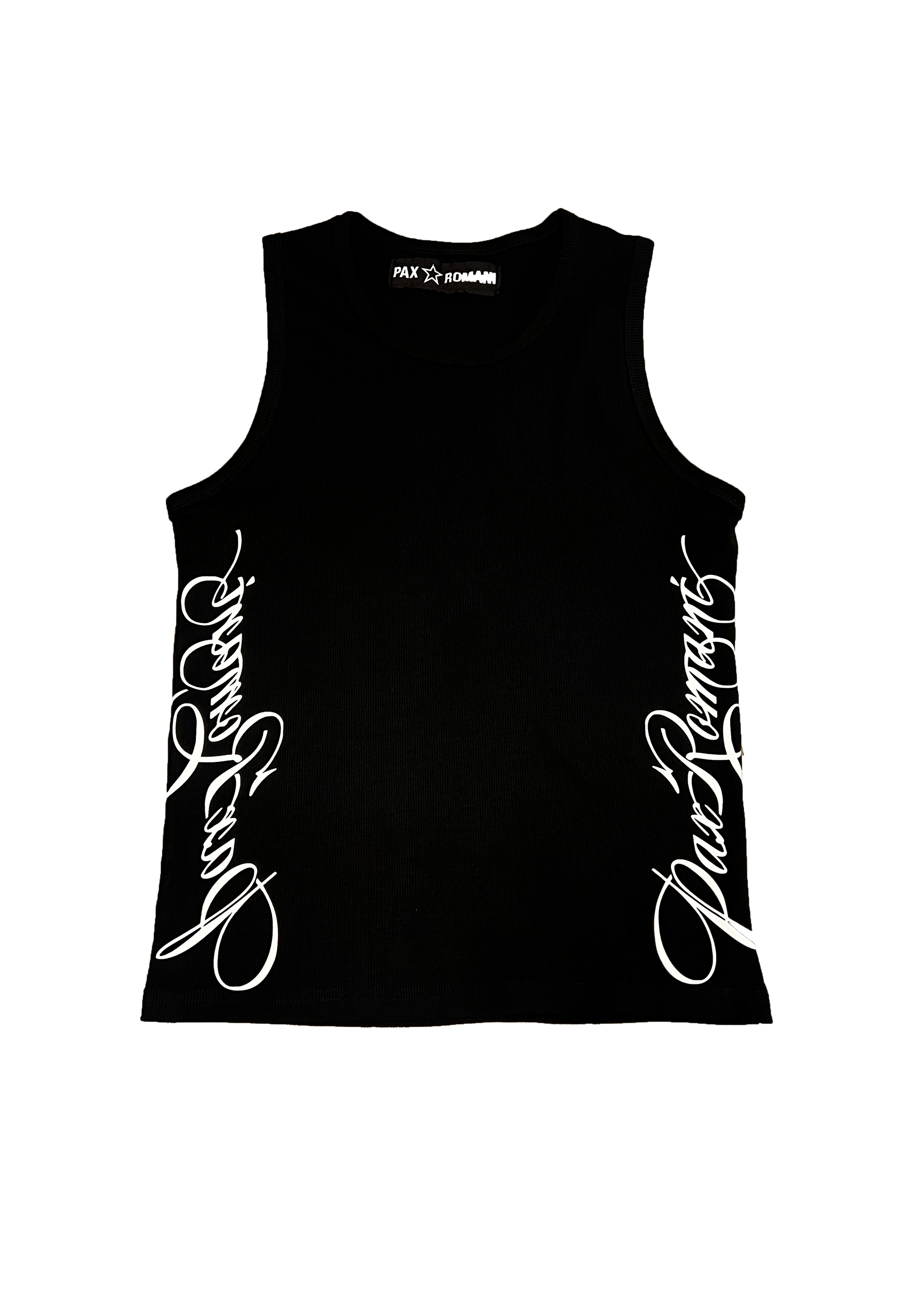 Cursive Ribbed Tank Top