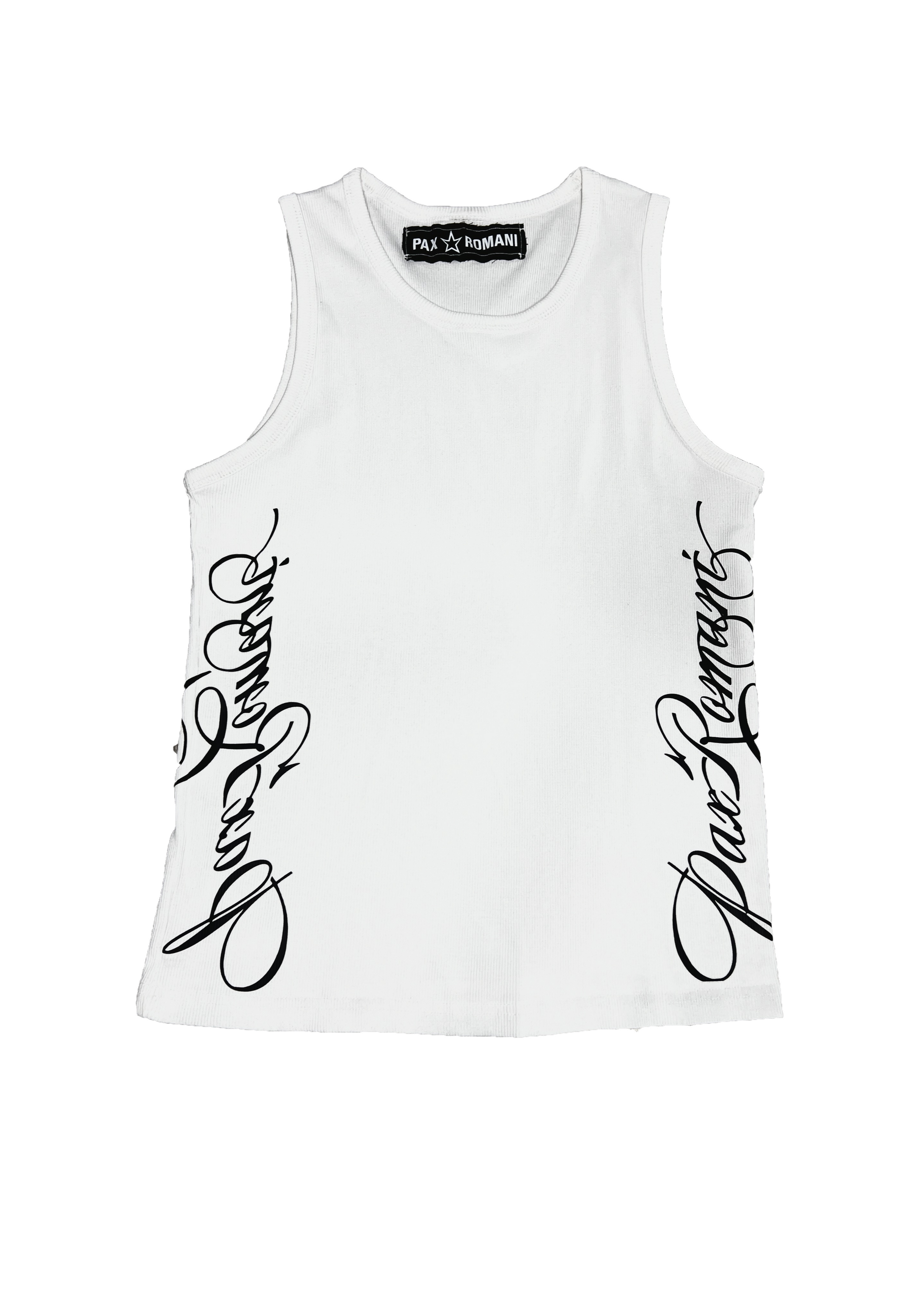 Cursive Ribbed Tank Top